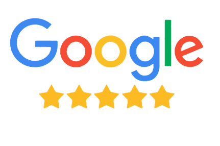 Logo Google avec cinq étoiles et avis clients