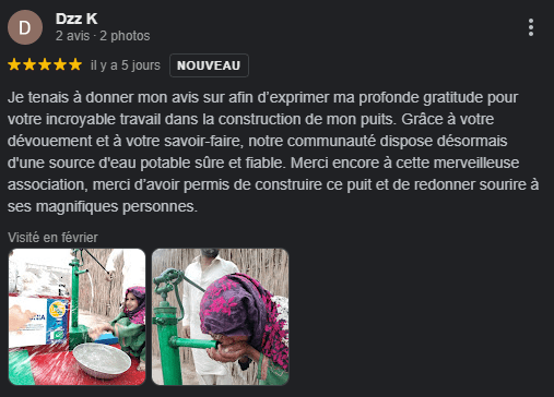 Personnes utilisant une pompe à eau nouvellement construite.