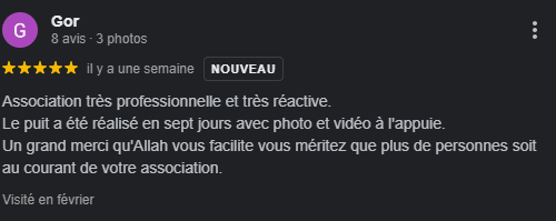 Avis positif sur une association réactive et professionnelle.
