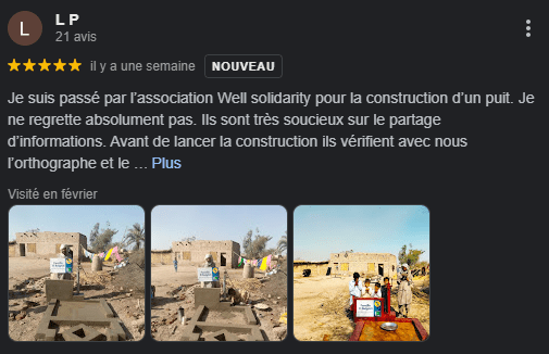 Construction d'un puits par Well solidarity.