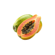 Fruits du jacquier et feuille verte sur fond blanc.