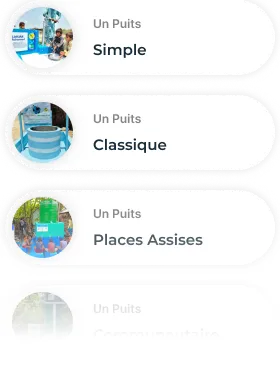 Trois options de puits avec différents designs.