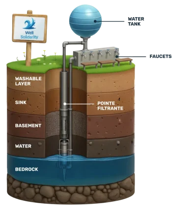 Un Puits Places Assises en